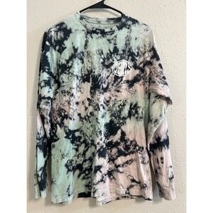 Grungecore Vans Off The Wall Long Sleeve Tie Dye Shirt Men's Medium Mint Green